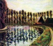 Auguste Herbin - Landscape with Poplars